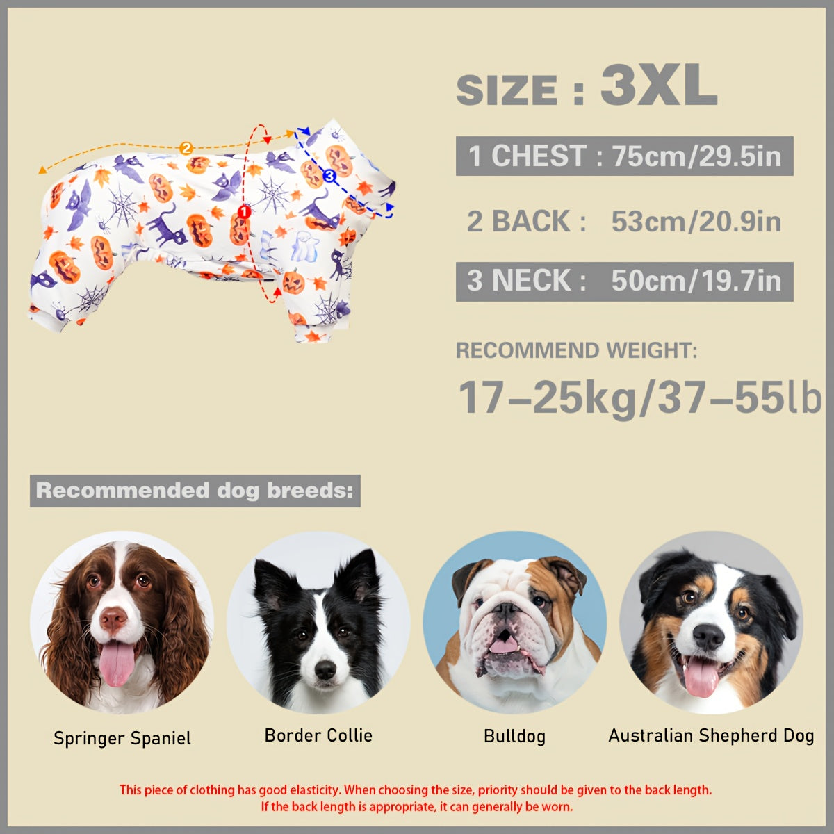 Pyjama Halloween Chien PUPBIU - Vêtement Doux Motifs Citrouille et Chauve-Souris