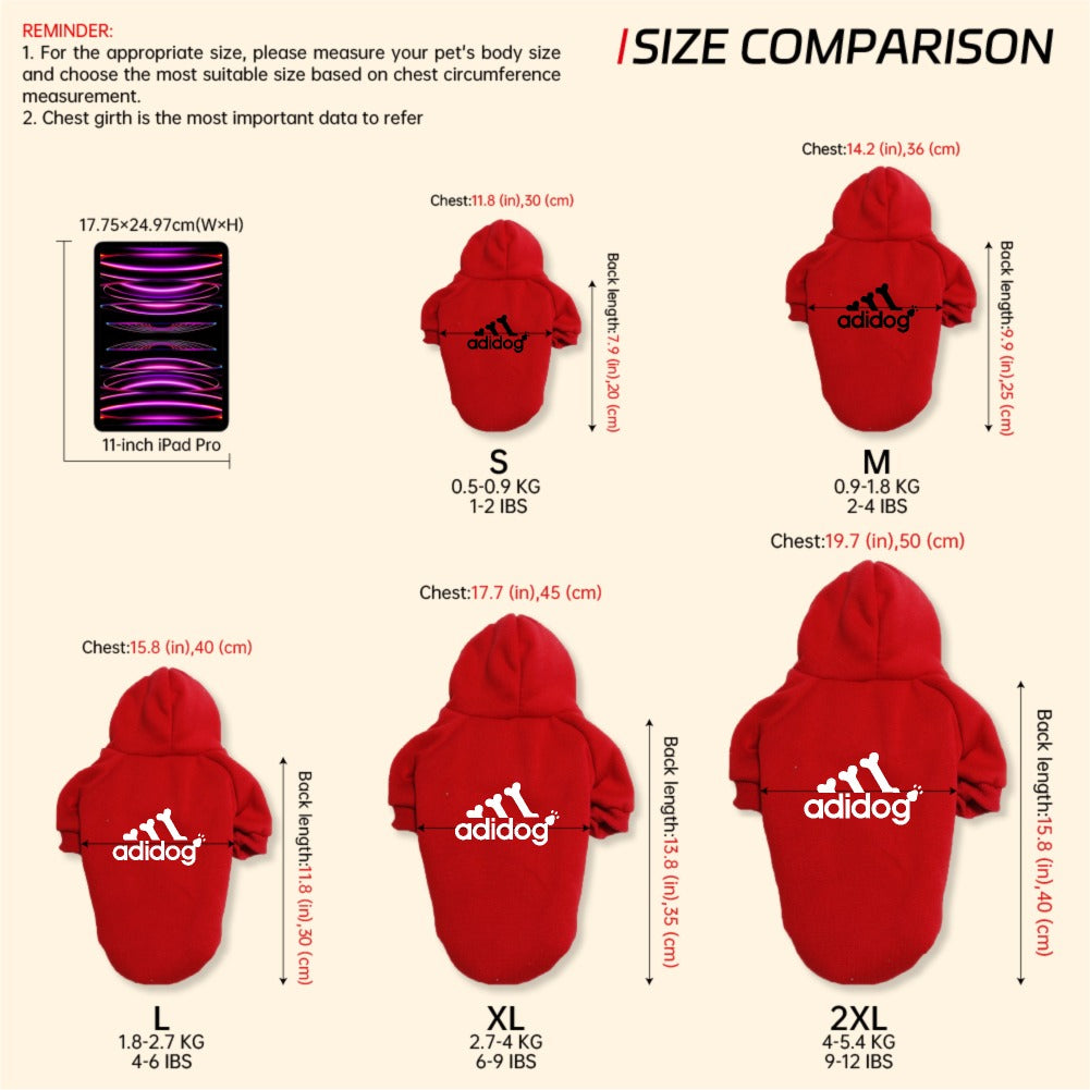 Hoodie Sport Chien - Sweat à Capuche Motifs Cœur Os et Pattes