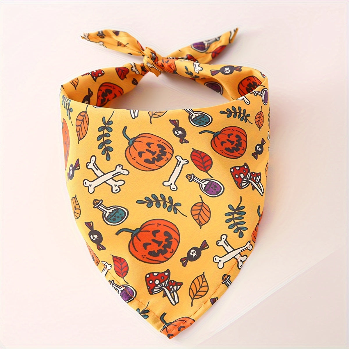 Pack 2 Bandanas Halloween Chien - Citrouille et Chauve-Souris Lavables