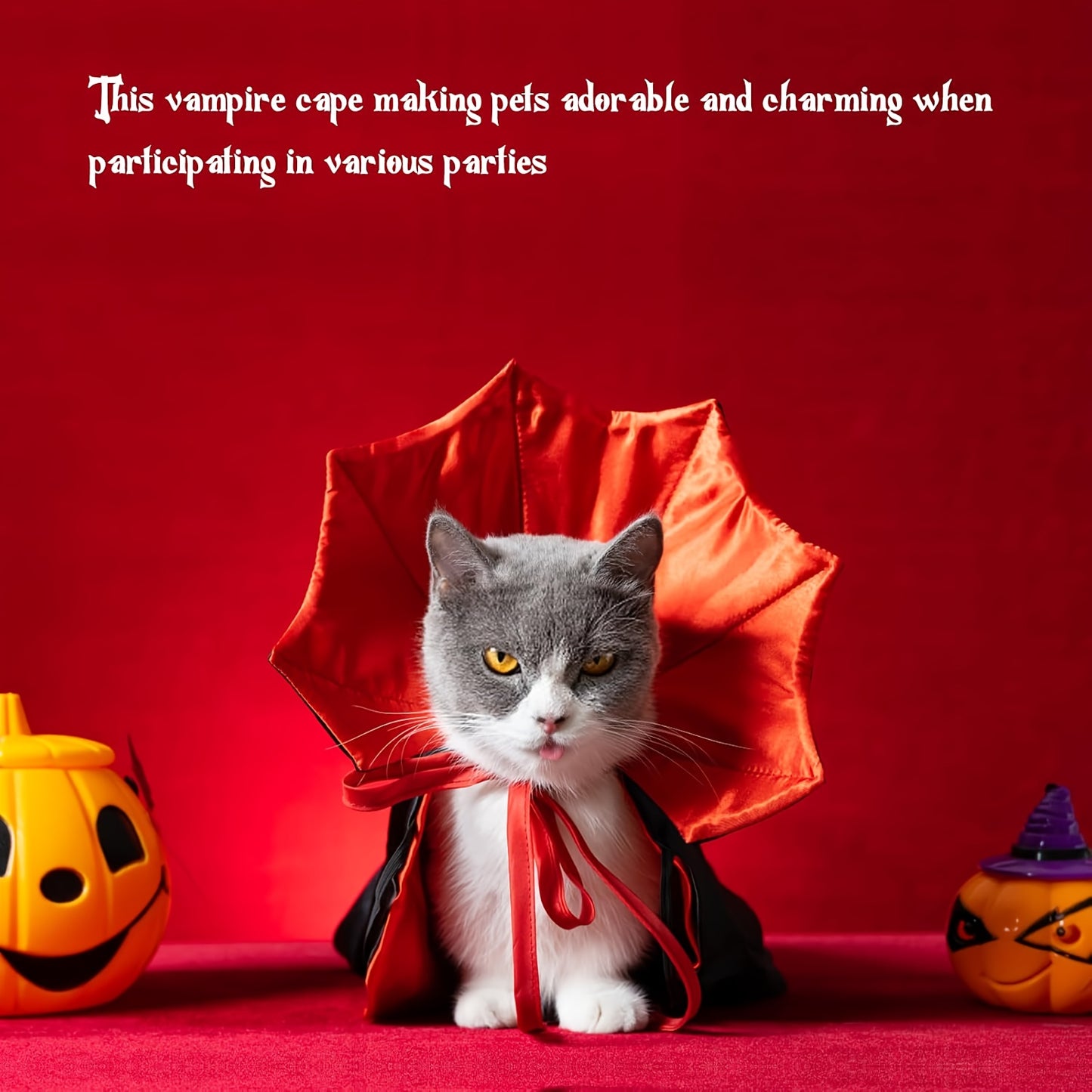 Cape Vampire XUNDI Chien Chat - Costume Halloween avec Bretelles Ajustables