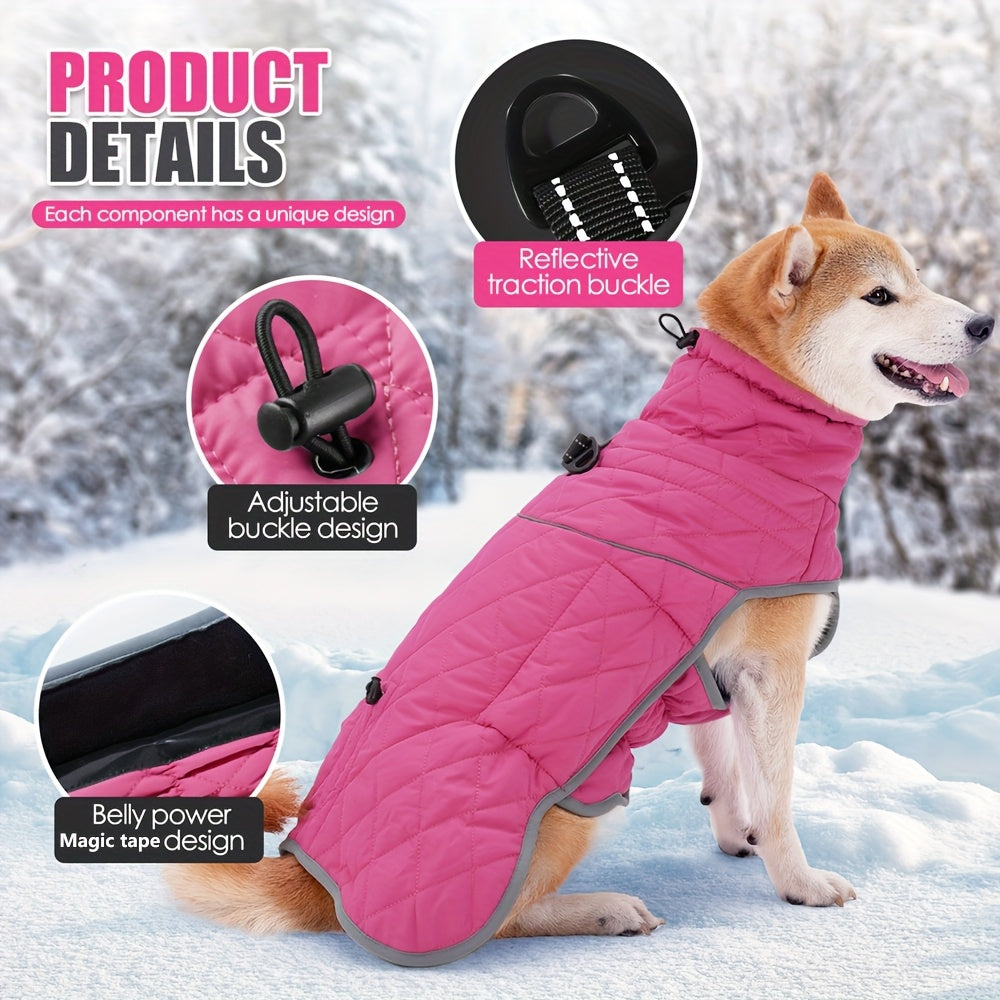 Manteau Hiver Chien Imperméable - Veste Chaude Coupe-Vent avec Corde de Traction