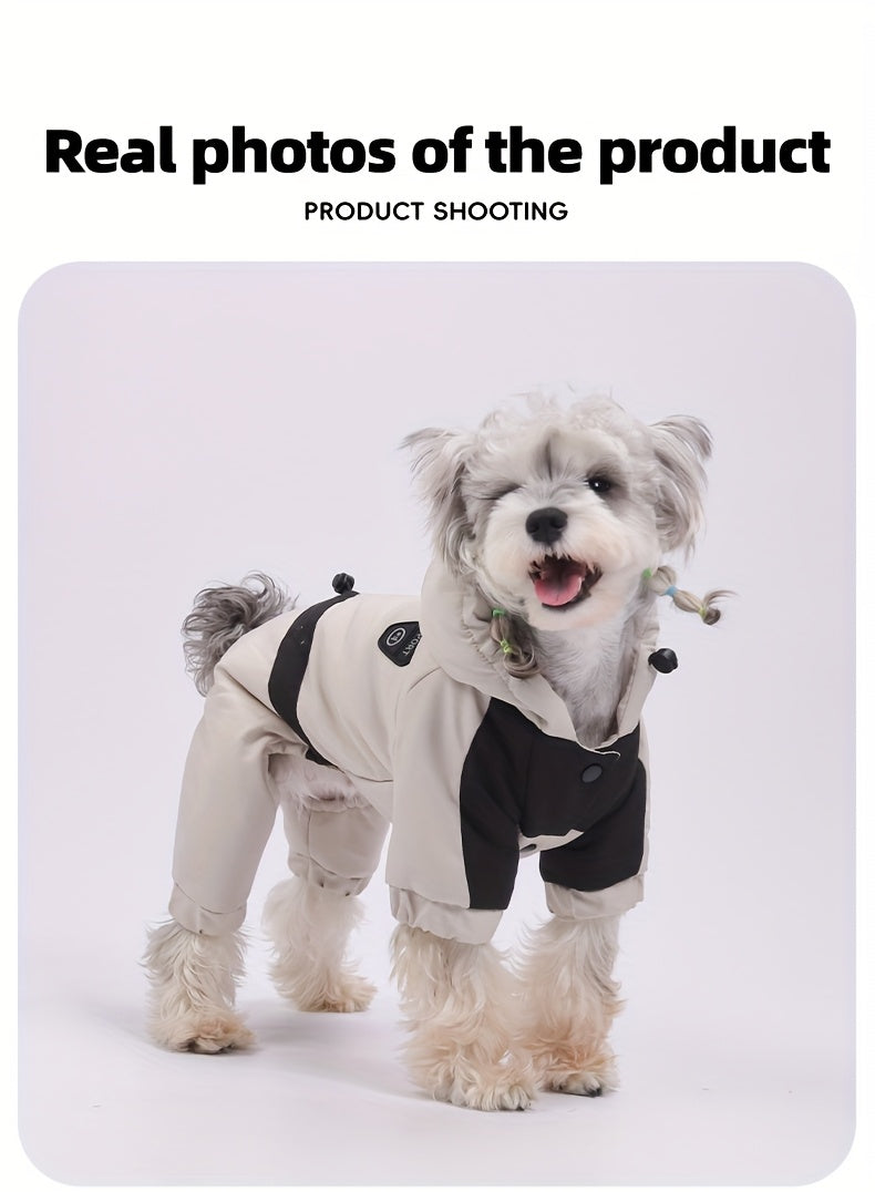 Manteau Chien Quatre Pattes à Capuche - Veste Hiver 2025 Coupe-Vent et Chaude