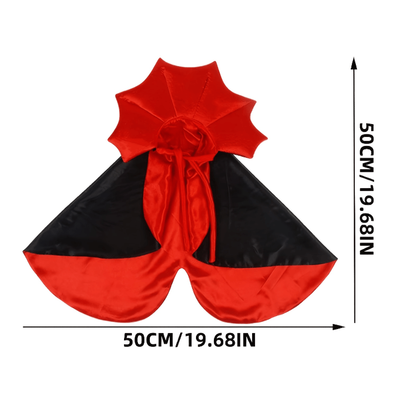 Cape Vampire Halloween Chien - Costume Gothique Rouge et Noir pour Chien Moyen