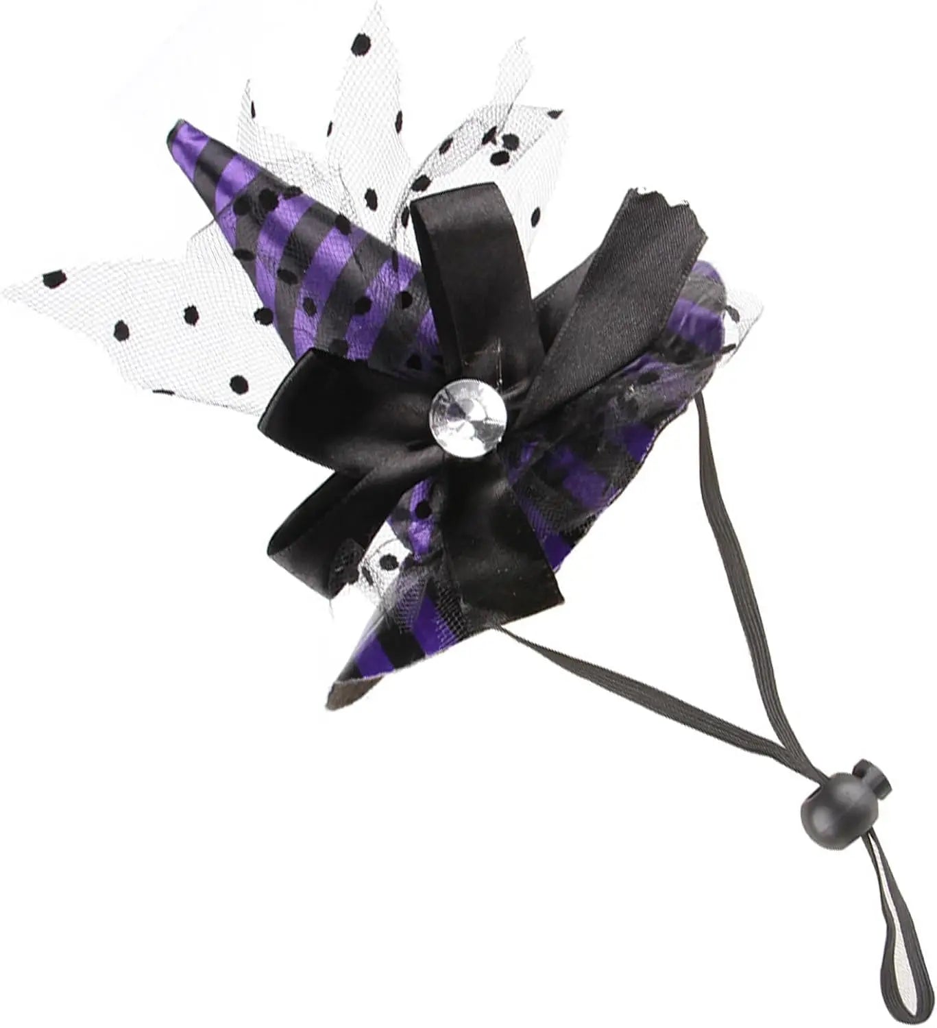 Chapeau de Sorcière Halloween pour Chien - Accessoire Festif avec Cordon Ajustable