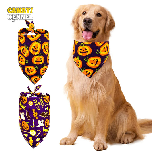 Bandana Halloween Chien Chat - Triangle Ajustable Imprimé Festif