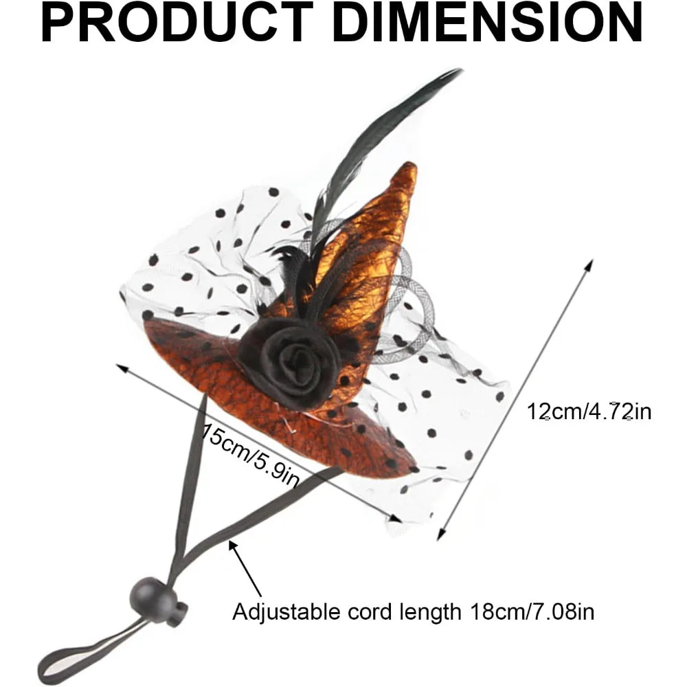 Chapeau de Sorcière Halloween pour Chien - Accessoire Festif avec Cordon Ajustable