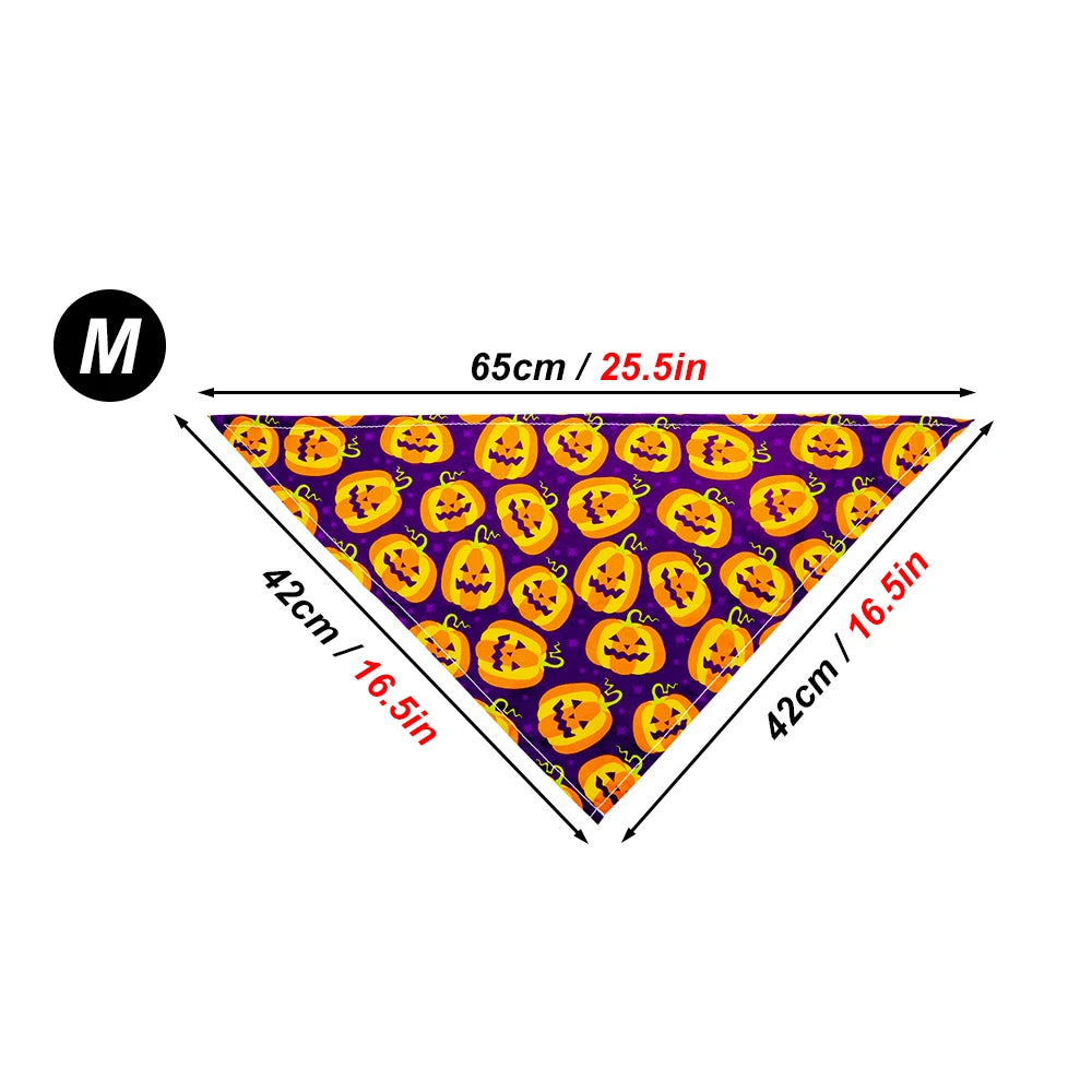 Bandana Halloween Chien Chat - Triangle Ajustable Imprimé Festif