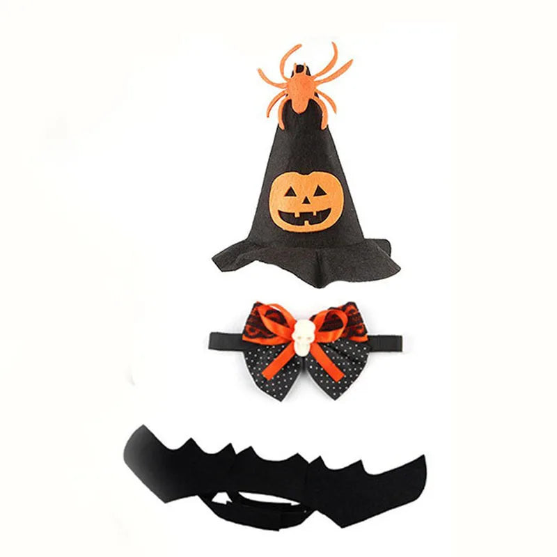 Costume Halloween Chat - Ailes de Chauve-Souris, Chapeau et Collier - Set Complet