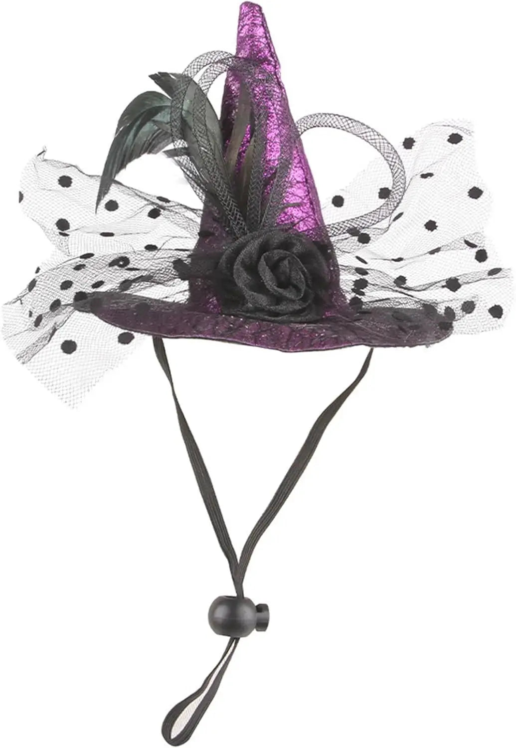 Chapeau de Sorcière Halloween pour Chien - Accessoire Festif avec Cordon Ajustable