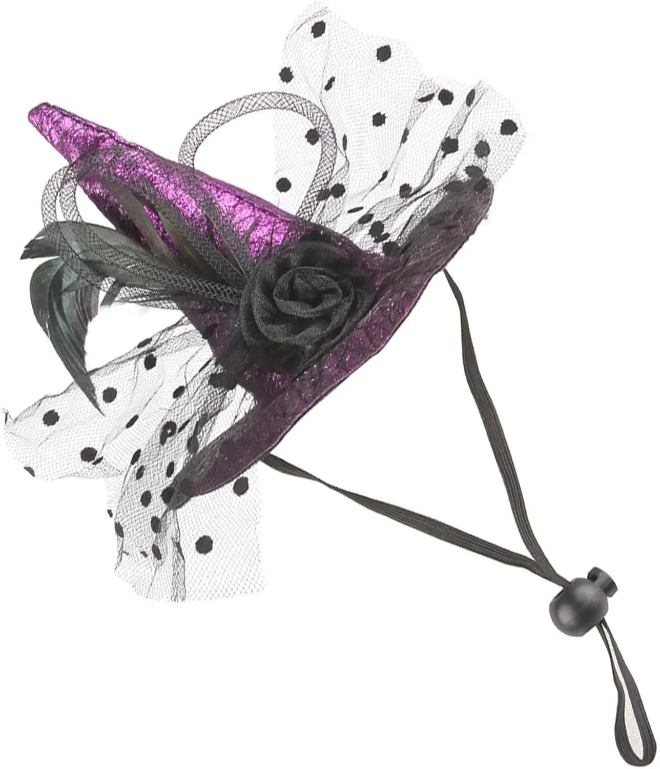 Chapeau de Sorcière Halloween pour Chien - Accessoire Festif avec Cordon Ajustable