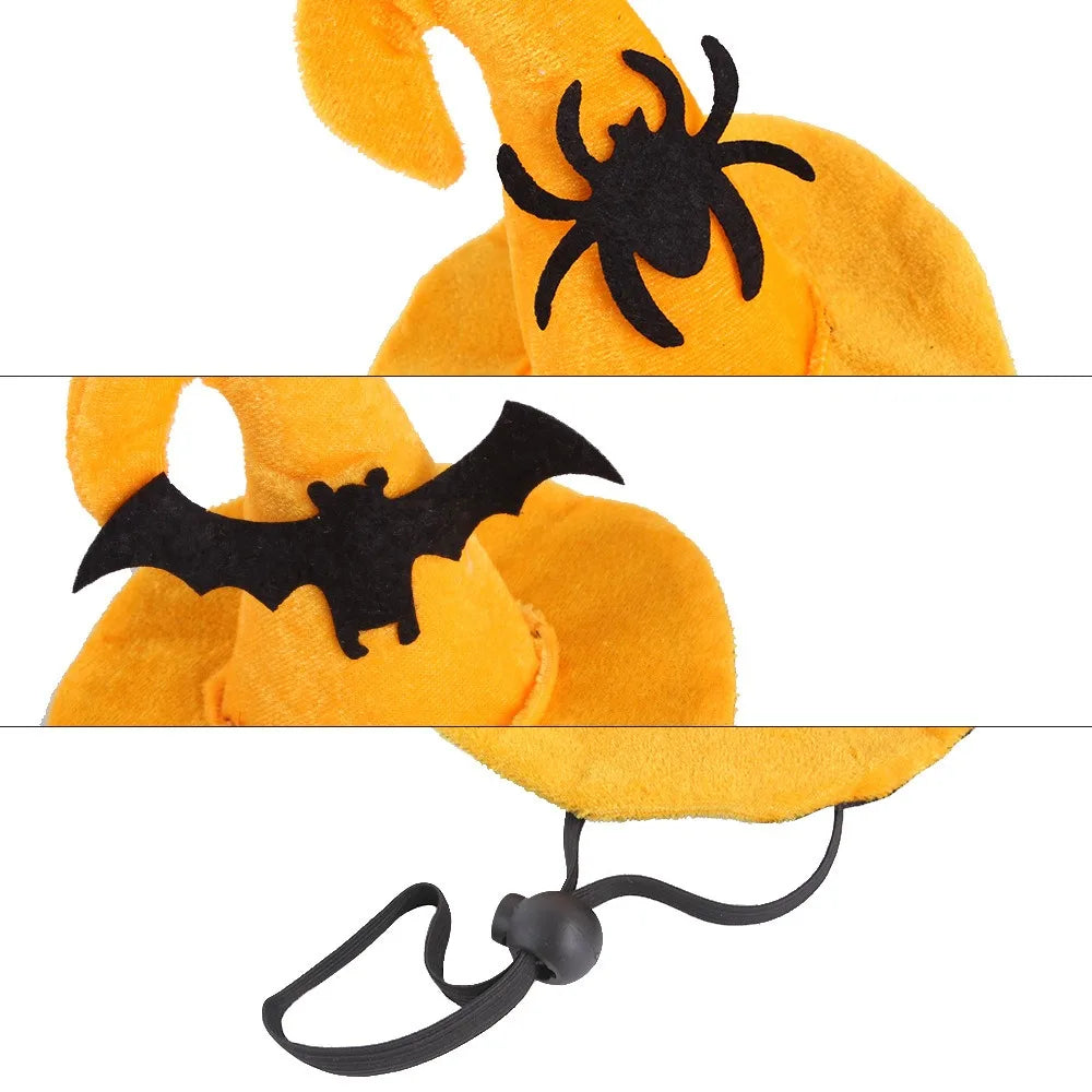 Chapeau Halloween Animaux - Citrouille Ajustable pour Chien et Chat