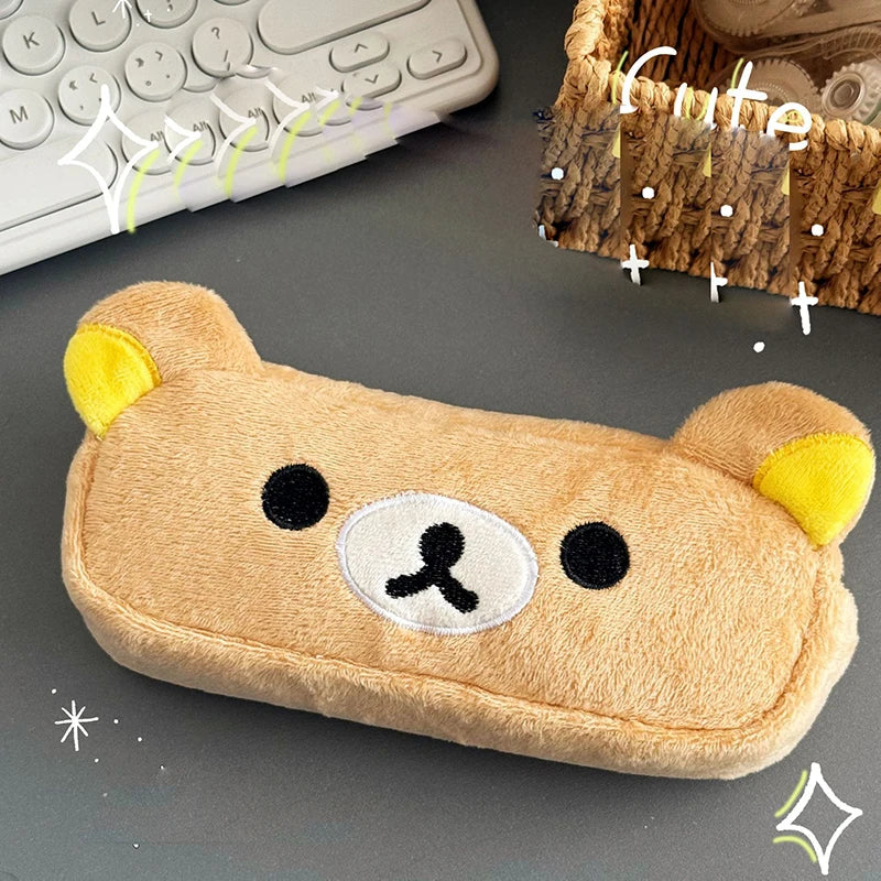 Easy Bear Plush Pencilcase Students Back To School Surprise Gifts Cute Cartoon Anime Kid Zipper Stationary Accessories Pencilbag