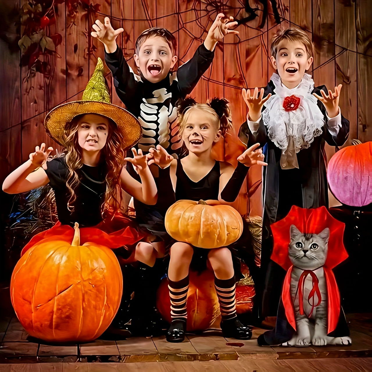 Cape Vampire Halloween Chien - Costume Gothique Rouge et Noir pour Chien Moyen