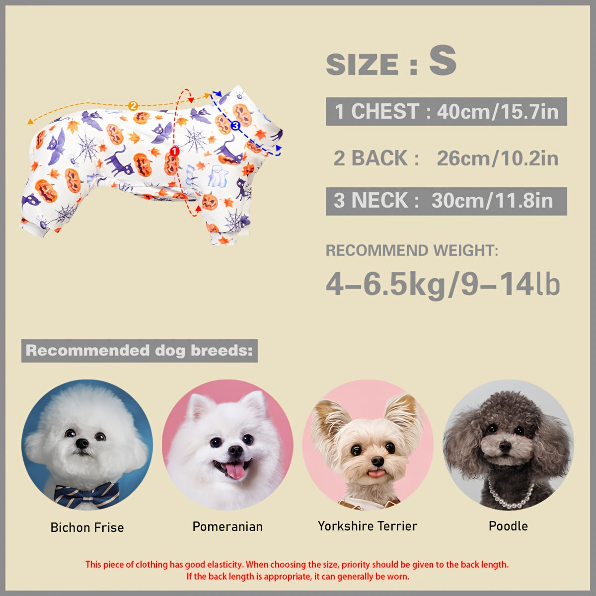 Pyjama Halloween Chien PUPBIU - Vêtement Doux Motifs Citrouille et Chauve-Souris